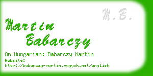 martin babarczy business card